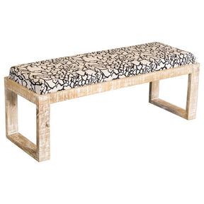 Aiden Sled Leg Upholstered Accent Bench Black and White  Half Price Furniture