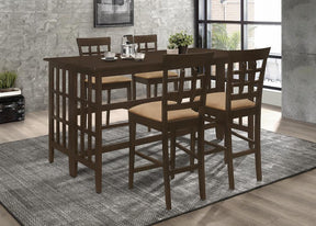 Gabriel Upholstered Counter Height Stools Cappuccino and Beige (Set of 2) Half Price Furniture