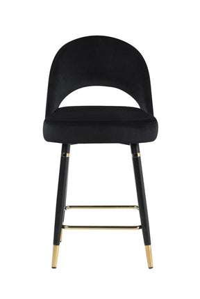 Lindsey Arched Back Upholstered Counter Height Stools Black (Set of 2) - Barstool - Half Price Furniture