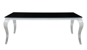 Carone Rectangular Glass Top Dining Table Black and Chrome - Dining Table - Half Price Furniture
