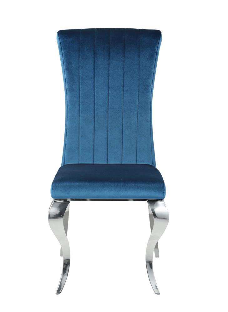 Betty Upholstered Side Chairs Teal and Chrome (Set of 4) - Half Price Furniture