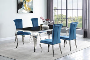 Betty Upholstered Side Chairs Teal and Chrome (Set of 4) Betty Upholstered Side Chairs Teal and Chrome (Set of 4) Half Price Furniture