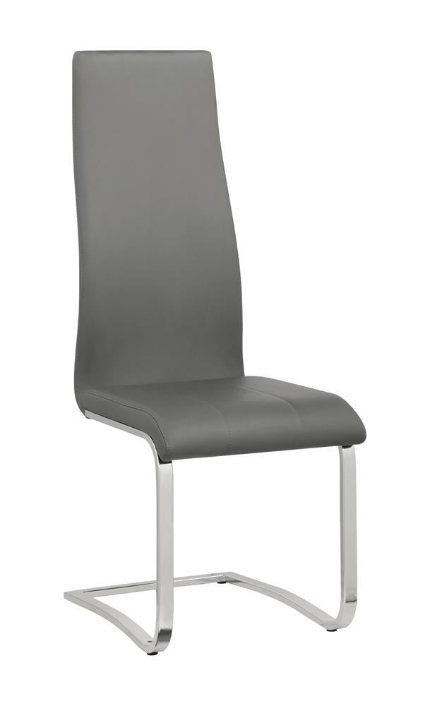 Montclair Upholstered High Back Side Chairs Grey and Chrome (Set of 4) - Half Price Furniture