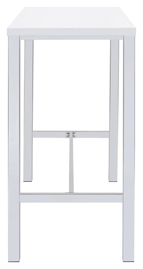 Natividad 5-piece Bar Set White High Gloss and Chrome - Dining Room Set - Half Price Furniture