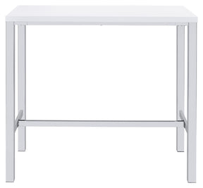 Natividad 5-piece Bar Set White High Gloss and Chrome  Half Price Furniture