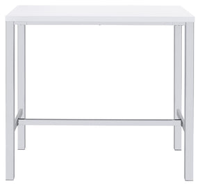 Natividad 5-piece Bar Set White High Gloss and Chrome - Dining Room Set - Half Price Furniture