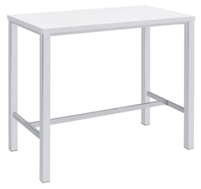 Natividad 5-piece Bar Set White High Gloss and Chrome - Dining Room Set - Half Price Furniture
