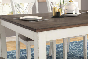 Fortress 7-piece Dining Set Chestnut and Vintage White - Dining Room Set - Half Price Furniture