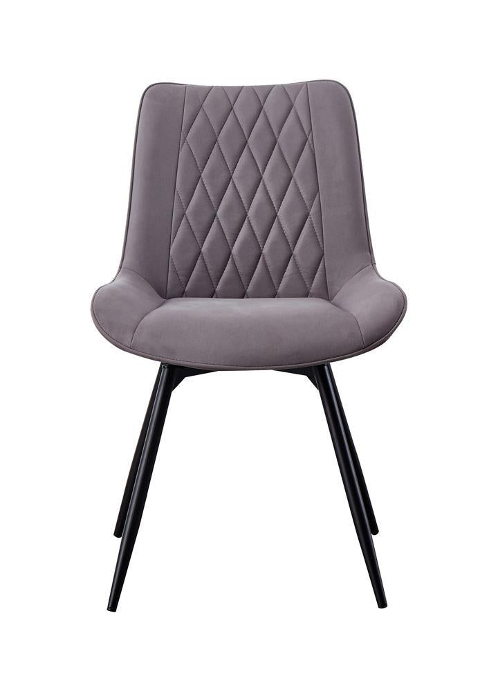 Diggs Upholstered Tufted Swivel Dining Chairs Grey and Gunmetal (Set of 2) Diggs Upholstered Tufted Swivel Dining Chairs Grey and Gunmetal (Set of 2) Half Price Furniture