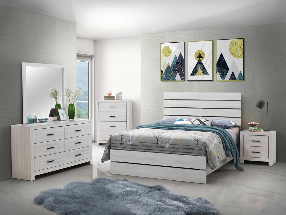 Brantford Eastern King Panel Bed Coastal White - Half Price Furniture