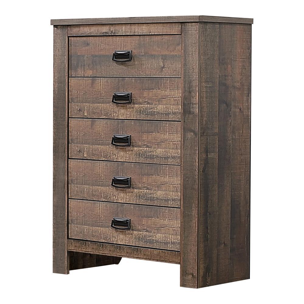 Frederick 5-drawer Chest Weathered Oak - Half Price Furniture