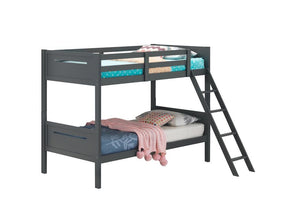 Littleton Twin Over Twin Bunk Bed Grey - Bunk Bed - Half Price Furniture