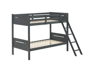 Littleton Twin Over Twin Bunk Bed Grey - Bunk Bed - Half Price Furniture