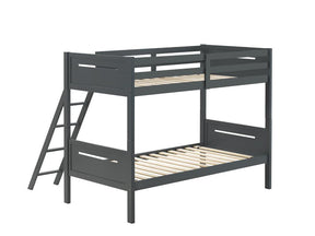 Littleton Twin Over Twin Bunk Bed Grey - Bunk Bed - Half Price Furniture
