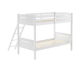 Littleton Twin Over Twin Bunk Bed White - Half Price Furniture