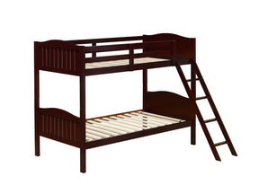Arlo Twin Over Twin Bunk Bed with Ladder Espresso - Bunk Bed - Half Price Furniture