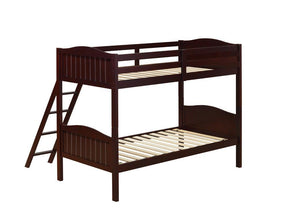 Arlo Twin Over Twin Bunk Bed with Ladder Espresso - Half Price Furniture