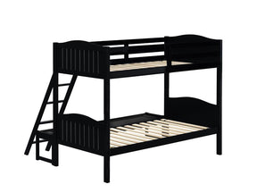 Arlo Twin Over Full Bunk Bed with Ladder Black - Bunk Bed - Half Price Furniture