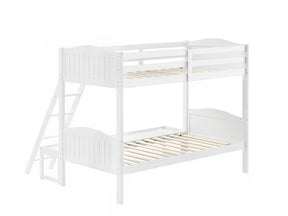 Arlo Twin Over Full Bunk Bed with Ladder White - Bunk Bed - Half Price Furniture