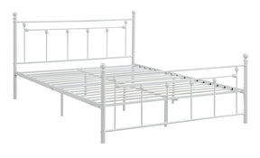Canon Queen Metal Slatted Headboard Platform Bed - White - Bed - Half Price Furniture