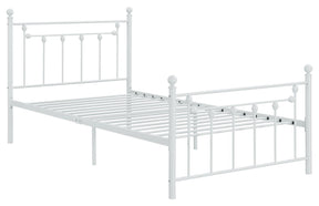 Canon Full Metal Slatted Headboard Platform Bed - White - Half Price Furniture