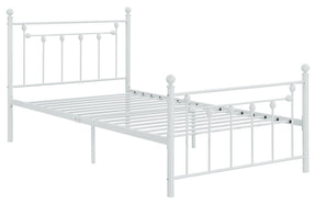 Canon Full Metal Slatted Headboard Platform Bed - White - Bed - Half Price Furniture