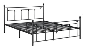 Canon Queen Metal Slatted Headboard Platform Bed - Gunmetal - Bed - Half Price Furniture