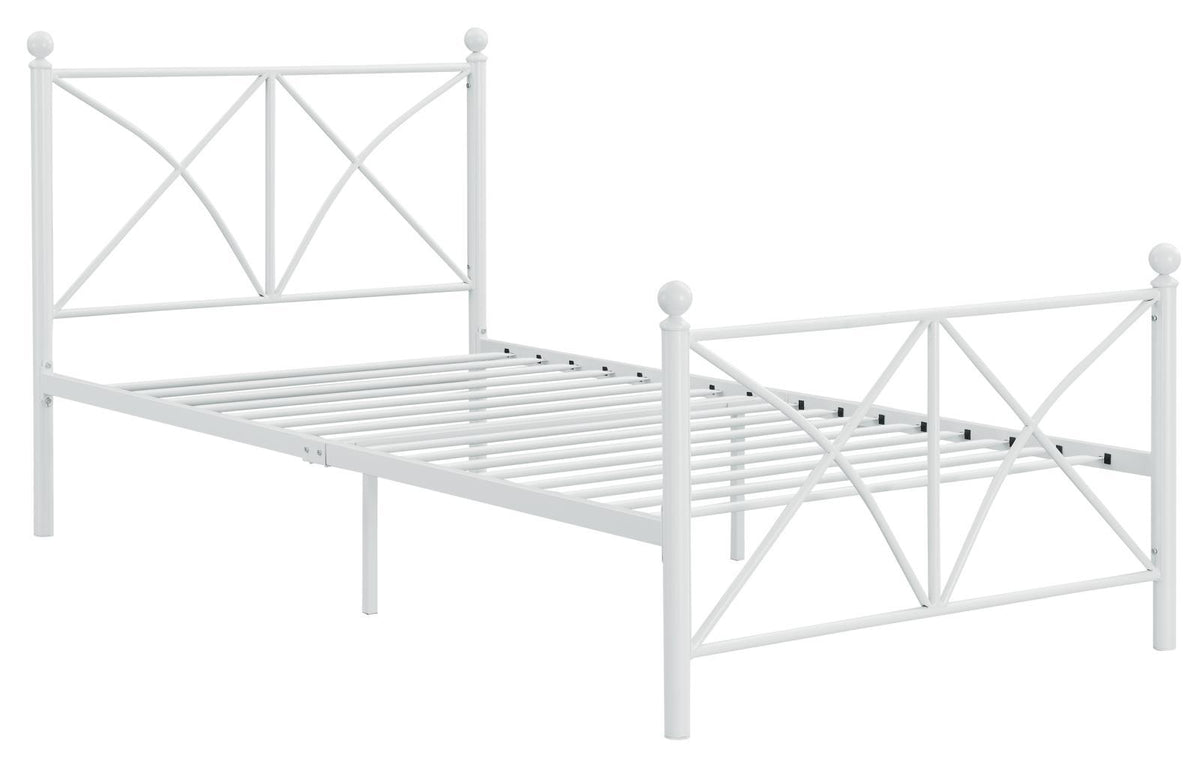 Hart Twin Platform Bed White - Bed - Half Price Furniture