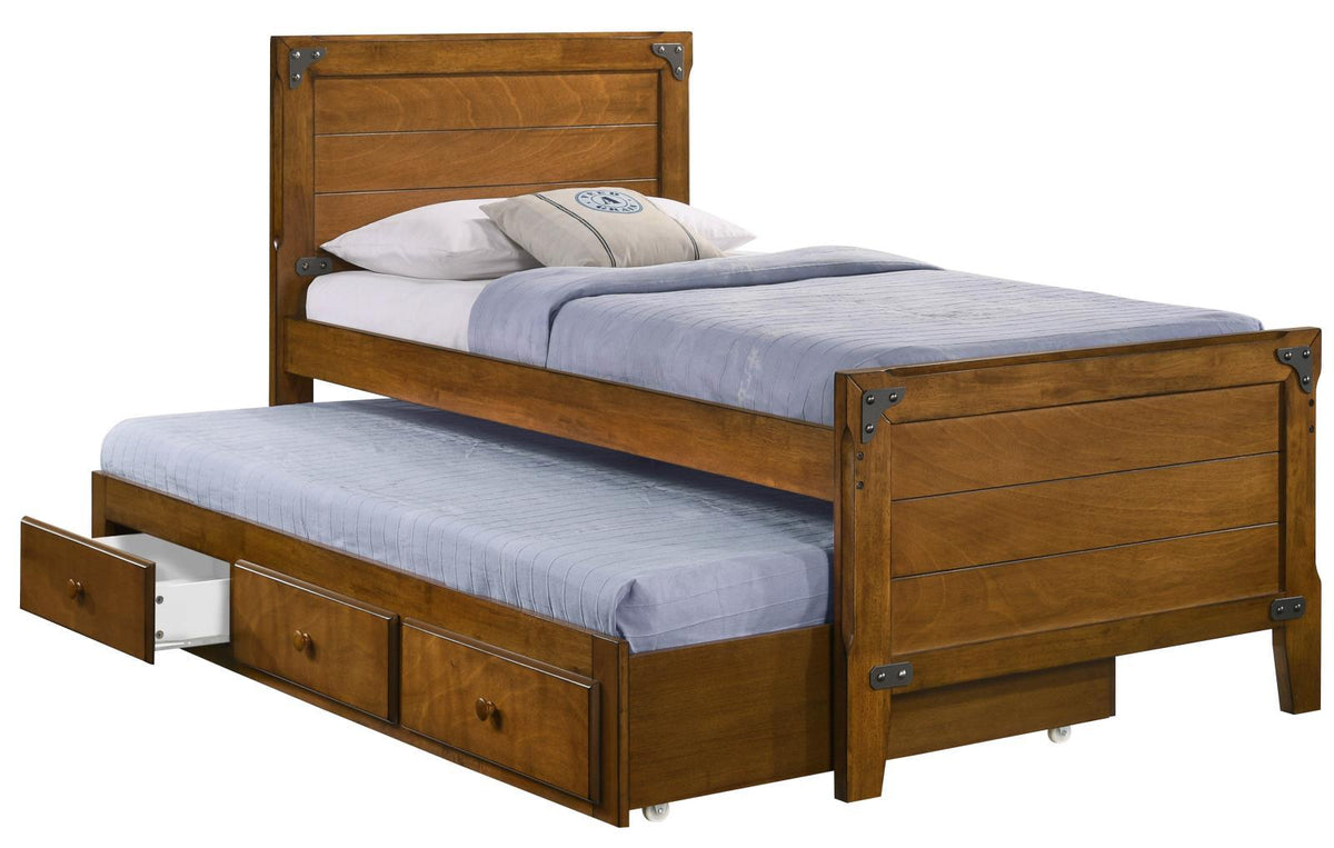 Granger Twin Captain's Bed with Trundle Rustic Honey - Bed - Half Price Furniture