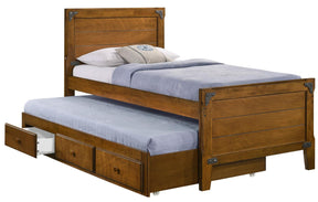 Granger Twin Captain's Bed with Trundle Rustic Honey - Bed - Half Price Furniture