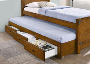 Granger Twin Captain's Bed with Trundle Rustic Honey - Bed - Half Price Furniture