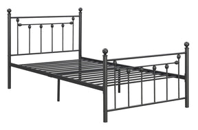 Canon Full Metal Slatted Headboard Platform Bed - Gunmetal Half Price Furniture