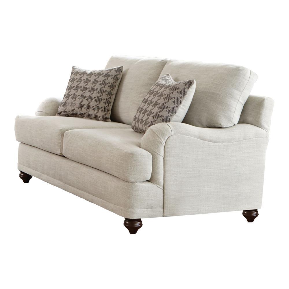 Glenn Cushion Back Loveseat Light Grey  Half Price Furniture