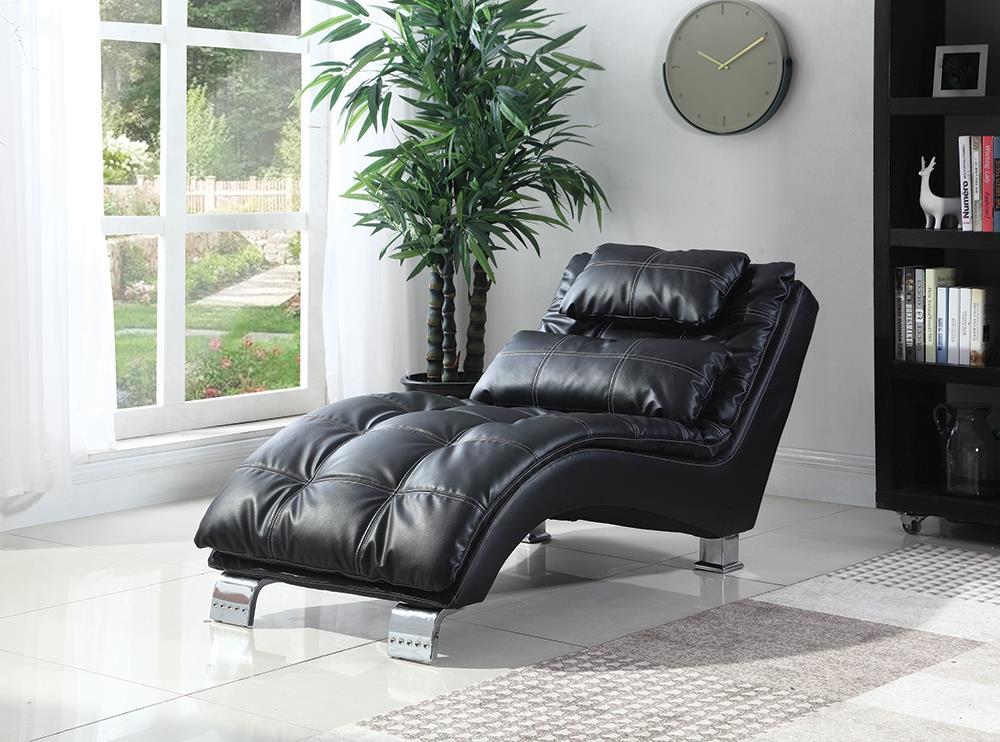 Dilleston Upholstered Chaise Black  Half Price Furniture