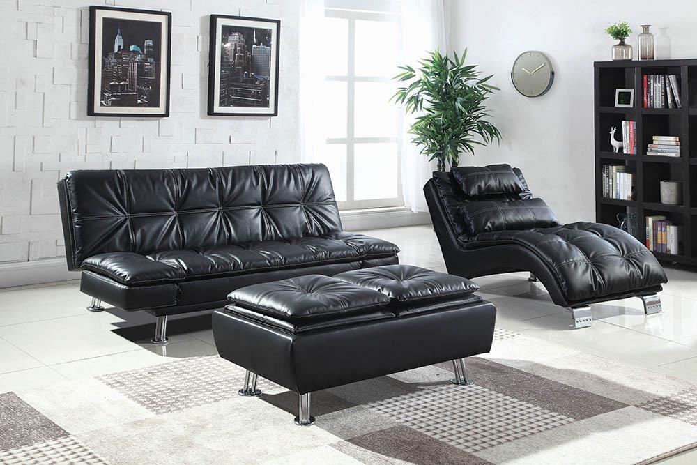 Dilleston Upholstered Chaise Black - Half Price Furniture