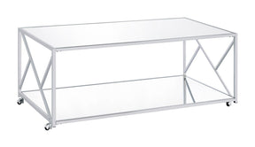 Provins 3-piece Occasional Table Set Clear Mirror and Chrome Half Price Furniture