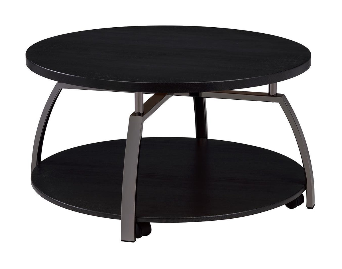 Dacre Round Coffee Table Dark Grey and Black Nickel - Coffee Table - Half Price Furniture