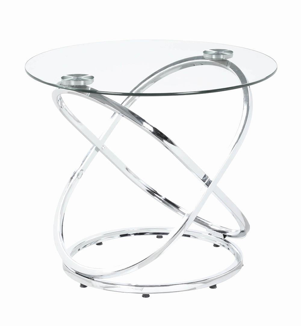 Warren 3-piece Occasional Set Chrome and Clear - Half Price Furniture