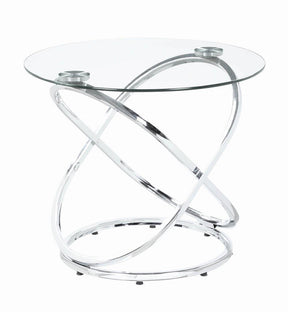 Warren 3-piece Occasional Set Chrome and Clear - Half Price Furniture