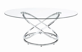 Warren 3-piece Occasional Set Chrome and Clear - Half Price Furniture