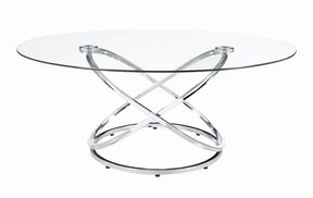 Warren 3-piece Occasional Set Chrome and Clear - Table Set - Half Price Furniture