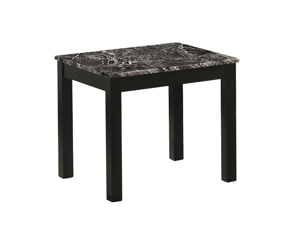 Darius Faux Marble Rectangle 3-piece Occasional Table Set Black Darius Faux Marble Rectangle 3-piece Occasional Table Set Black Half Price Furniture