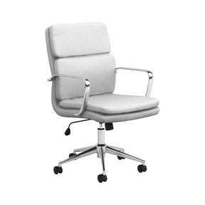 Ximena Standard Back Upholstered Office Chair White - Office Chair - Half Price Furniture