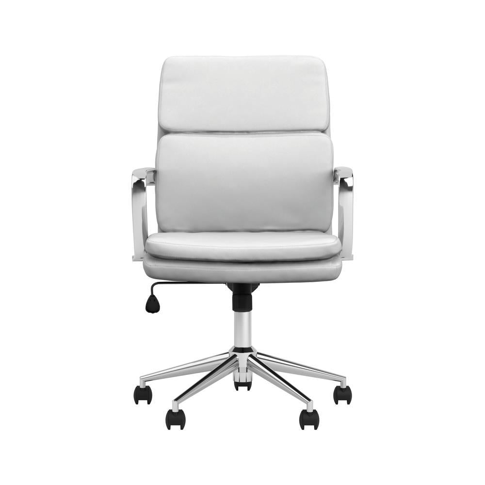 Ximena Standard Back Upholstered Office Chair White - Half Price Furniture