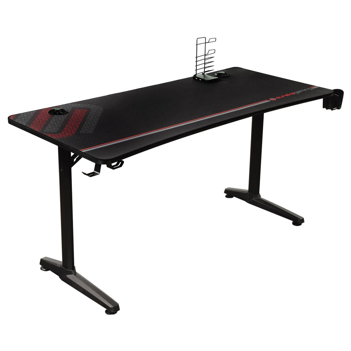 Tarnov Rectangular Metal Gaming Desk with USB Ports Black - Half Price Furniture