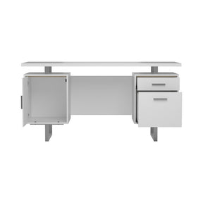 Lawtey Floating Top Office Desk White Gloss - Half Price Furniture