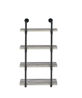 Elmcrest 24-inch Wall Shelf Black and Grey Driftwood - Wall Shelf - Half Price Furniture