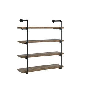 Elmcrest 40-inch Wall Shelf Black and Grey Driftwood Half Price Furniture