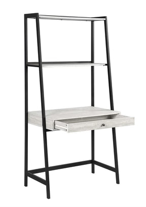 Pinckard 1-drawer Ladder Desk Grey Stone and Black - Desk - Half Price Furniture