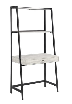 Pinckard 1-drawer Ladder Desk Grey Stone and Black - Desk - Half Price Furniture